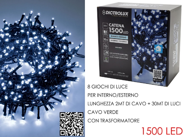 Immagine di 1500 LUCI LED BIANCO GHIACCIO X ESTERNO